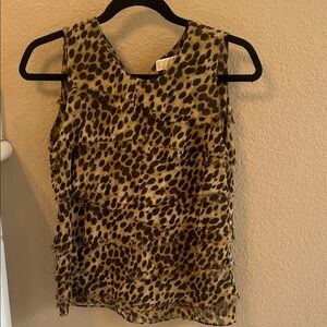 MICHAEL Michael Kors Leopard Print Ruffle Tank Top - Brown and Black